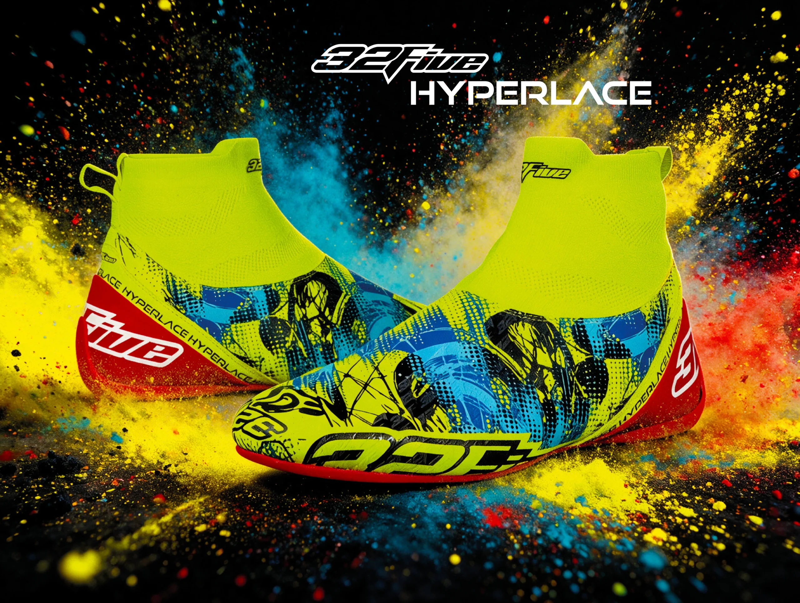 Hyperlace 4Champs Fluo Yellow/Blue - Image 2